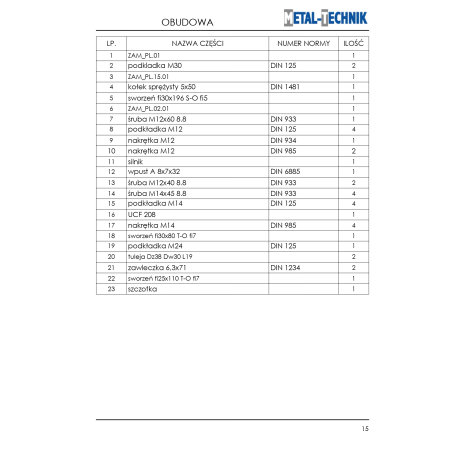 Części zamienne - Zamiatarka PL